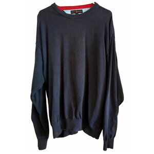 Tommy Hilfiger XL Golf Sweater 100% Cotton  Navy Blue Crew Neck